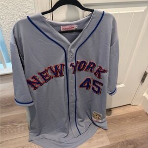 Mitchell & Ness New York Jersey - Gray with Blue and Orange “Martinez 45”